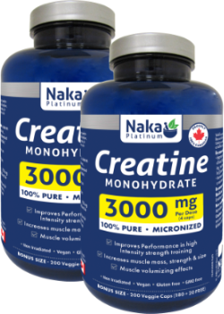 Creatine Monohydrate 3000mg - 200 + 200 V-Caps FREE