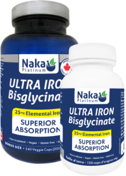 Ultra Iron Bisglycinate 25mg Elemental Iron - 240 + 120 V-Caps FREE