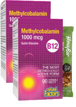 B-12 Methylcobalamin Sublingual 1,000mcg - 90 + 90 Tabs (2 For Deal) + BONUS