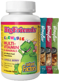 Big Friends Chewable Multi-Vitamin & Minerals (Jungle Berry) - 60 Chew Tabs + BONUS