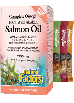 CompleteOmega Salmon Oil 1,300mg - 220 Softgels + BONUS