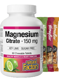 Magnesium Citrate 150mg (Key Lime) - 60 Chew Tabs + BONUS