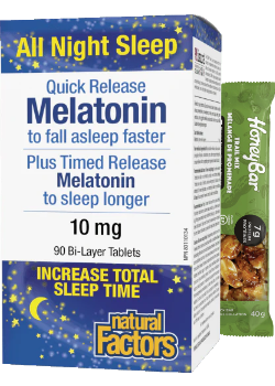 Melatonin Quick Release + Timed Release 10mg - 90 Bi-Layer Tabs + BONUS