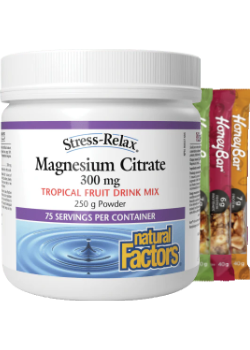 Stress-Relax Magnesium Citrate Powder 300mg (Tropical) - 250g + BONUS