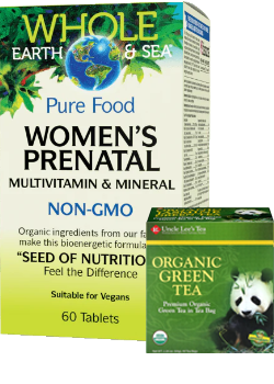 Whole Earth & Sea Pure Food Women's Prenatal Multivitamins - 60 Tabs + BONUS