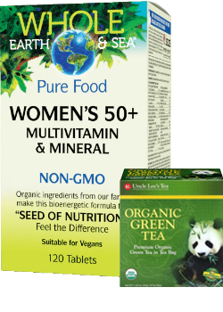 Whole Earth & Sea Pure Food Women's 50+ Multivitamin & Mineral - 120 Tabs + BONUS
