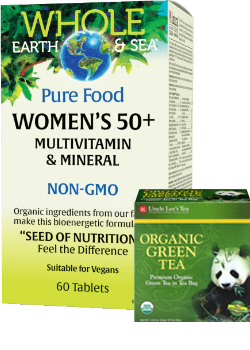 Whole Earth & Sea Pure Food Women's 50+ Multivitamin & Mineral - 60 Tabs + BONUS