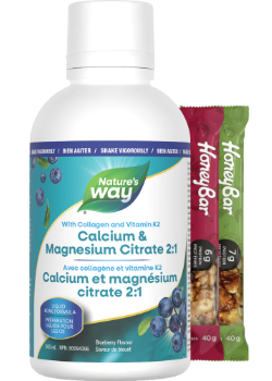 Calcium & Magnesium Citrate 2:1 With Vitamin K2 And Collagen (Blueberry) - 500ml + BONUS