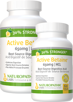Active Betaine HCL 650mg (30% Stronger) - 240 + 60 V-Caps FREE