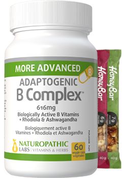 Adaptogenic B-Complex 616mg - 60 V-Caps + BONUS