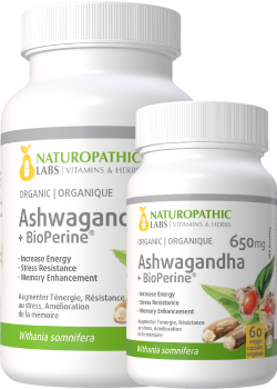 Ashwagandha 650mg (Organic) + Bioperine - 120 V-Caps + 60 V-Caps FREE!