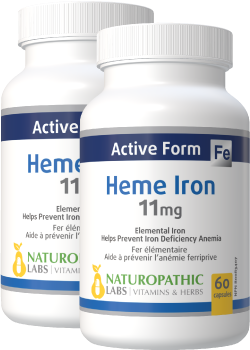 Heme Iron 11mg - 60 + 60 Caps FREE