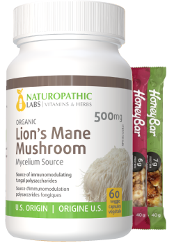 Lion's Mane Mushroom (Organic) 500mg - 60 V-Caps + BONUS