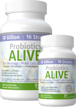 Probiotics Alive For Women 50 Billion (Plus FOS Prebiotic) - 60 + 30 V-Caps FREE