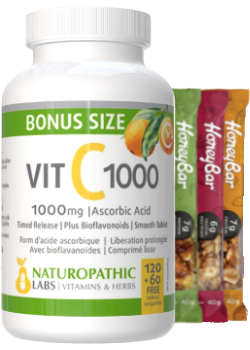 Vitamin C 1,000mg Timed Release - 180 Tabs + BONUS