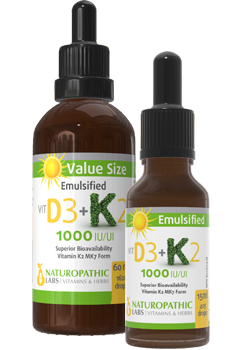 Vitamin D3 + Vitamin K2 Drops Emulsified 1,000iu - 60ml + 15ml FREE