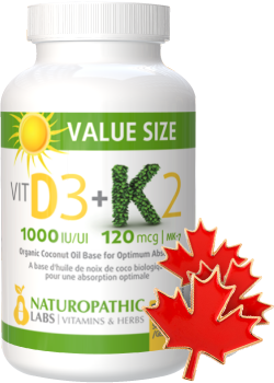 Vitamin D3 1,000iu + K2 120mcg - 300 Softgels + BONUS