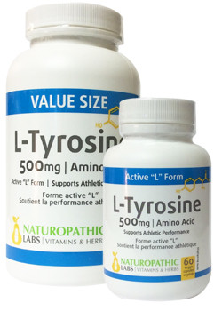L - Tyrosine 500mg - 240 V-Caps + 60 Caps FREE - Naturopathic Labs