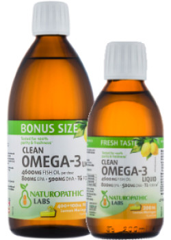 Clean Omega-3 Liquid 800mg EPA 500mg DHA (Lemon Meringue) - 500 + 200ml FREE