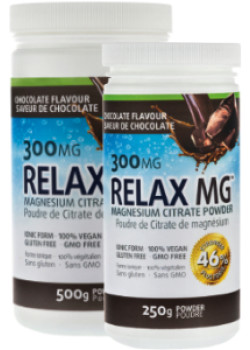 Relax MG Magnesium Powder (Chocolate) 300mg - 500 + 250g FREE