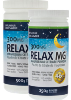 Relax MG Magnesium Powder (Natural) 300mg - 500 + 250g FREE
