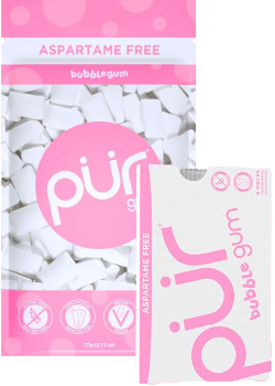 Pur Gum (Bubblegum Aspartame Free) - 77g + 9 Pieces FREE
