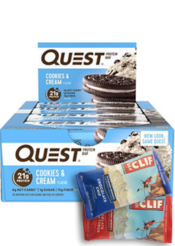 Low Carb Protein Bar (Cookies & Cream) - 12 Bars + BONUS