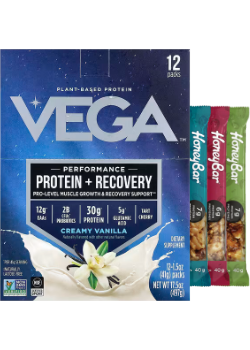 Vega Performance Protein + Recovery (Cream Vanilla) - 41g x 12 Packets + BONUS