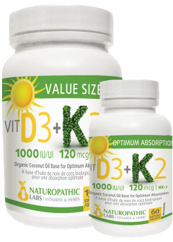 Vitamin D3 1,000iu + K2 120mcg - 150 + 60 Softgels FREE