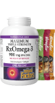 RxOmega-3 Maximum Triple Strength 900mg - 150 Softgels + BONUS