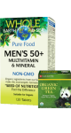 Whole Earth & Sea Pure Food Men's 50+ Multivitamin & Mineral - 120 Tabs + BONUS