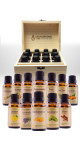Top 12 Essential Oils (100% Pure) – 12 x 30ml + FREE Wood Organizer