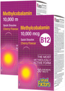 B-12 Methylcobalamin 10,000mcg (Cherry) - 30 + 30 Sublingual Tabs (2 For Deal)