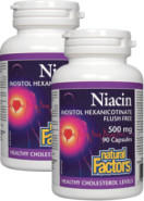 Non-Flushing Niacin 500mg - 90 + 90 Caps (2 For Deal)
