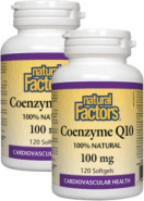 Coenzyme Q10 100mg - 120 + 120 Softgels (2 For Deal)