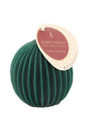 Pure Beeswax Candle Ornamental Fluted Sphere (Forest Green) - 3 x 2 3/4 Inches