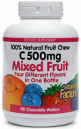 Vitamin C 500mg (Mixed Fruit) Chewable - 90 Wafers