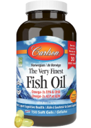 Very Finest Fish Oil 1,000mg (Orange) - 120 + 30 Softgels BONUS