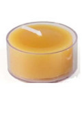 Pure Beeswax Candle Tea Light (Natural) With Clear Plastic Cup