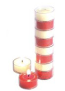 Pure Beeswax Candle Special Occasion Tea Lights - 8 Packet (4 Red + 4 White)