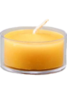 Pure Beeswax Candle Tea Light (Natural) With Clear Plastic Cup