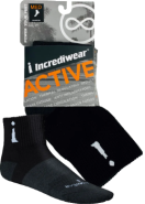 Active Socks (Quarter Height, Black, Med) - 1 Pair