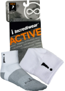 Active Socks (Quarter Height, White, Med) - 1 Pair