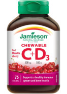 Vitamin C 500mg & Vitamin D 500iu (Morello Cherry) - 75 Tabs
