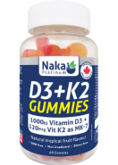 D3 + K2 Gummies (Natural Tropical Fruit) - 60 Gummies