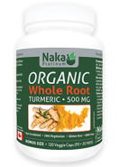 Organic Whole Root Turmeric 500mg - 90 + 30 V-Caps FREE