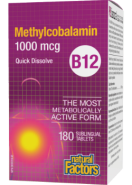 B-12 Methylcobalamin 1,000mcg - 180 Sublingual Tabs