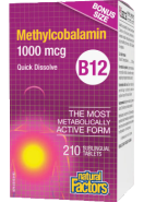 B-12 Methylcobalamin 1,000mcg - 210 Sublingual Tabs