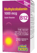B-12 Methylcobalamin 1,000mcg - 210 Sublingual Tabs