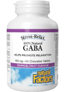 Stress-Relax 100% Natural Gaba 100mg (Tropical Fruit) - 60 Chew Tabs
